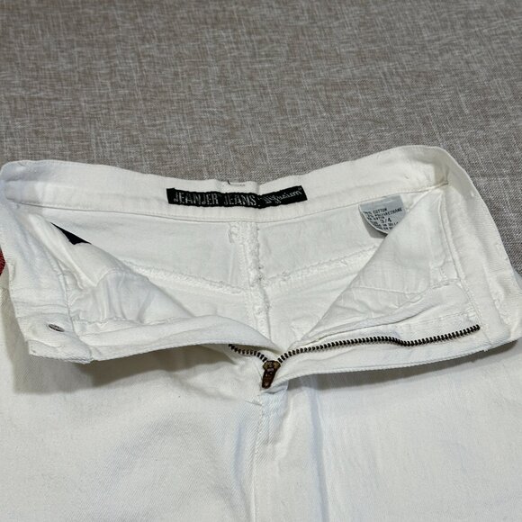 Vintage | Jeanjer Jeans | Diffusion Mini Skirt | White Denim | Size 3/4 - Picture 6 of 15